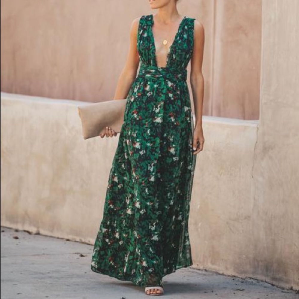 Vici enchanted forest chiffon maxi